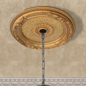 Golden Leaf Chandelier Ceiling Medallion 24 Inch Diameter
