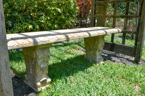 Hole Stone Marble Bench Close Up Image