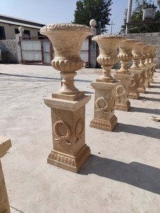 Marble Large Stone Vase on Base