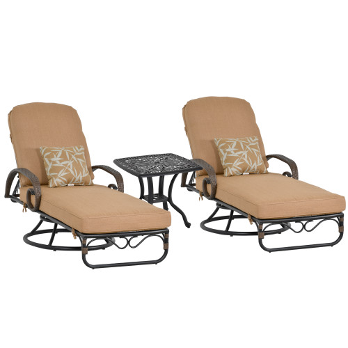 Grand Bonaire Weave Swivel Chaise Lounge Set of 3 Close Up Image