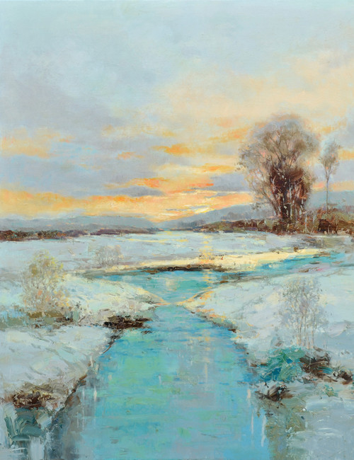 Sunset Snowy River Banks Gallery Wrap