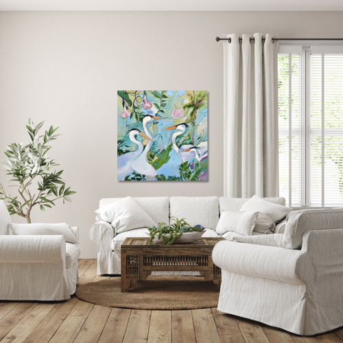 Nihonga Birds Gallery Wrap Room Scene