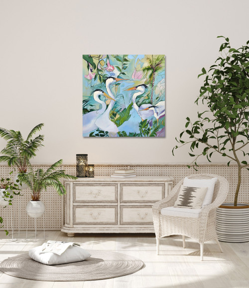 Nihonga Birds Gallery Wrap Close Up Image