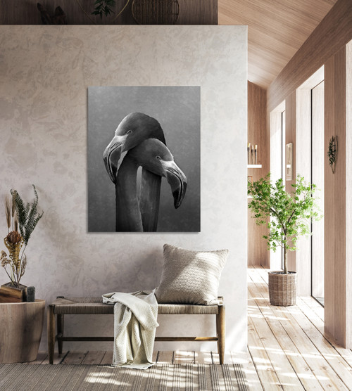 Flamingos Intertwined 36x48 Room Scene