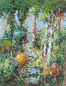 Colorful Drip Art Gallery Wrap 36x48 Close Up Image