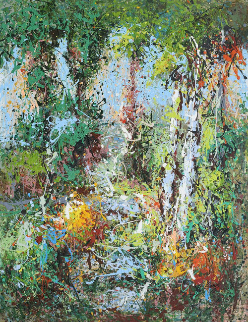 Colorful Drip Art Gallery Wrap 36x48 Close Up Image