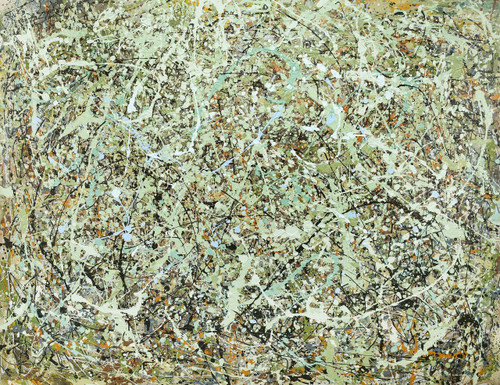 Verde Drip Art Gallery Wrap 36x48 Close Up Image