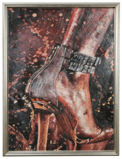 Elegant Woman's Crystal Shoe Framed