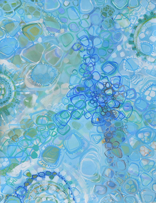 Abstract Coastal Giclee Room Scene