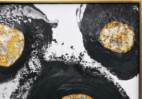 Black White and Gold Close Up Image