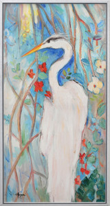 Colorful Heron with Blue Accent Frame