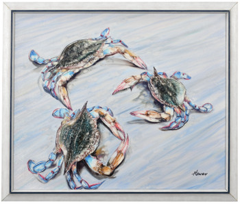 Three Beach Crabs with Blue Accent Frame