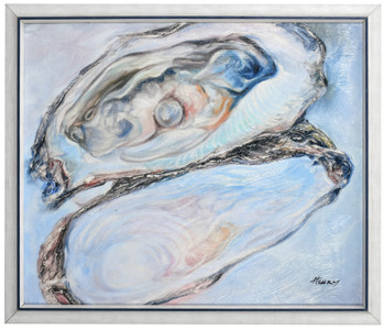 Oyster's Pearl with Blue Accent Frame