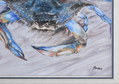 Large Blue Crab with Blue Accent Frame Room Scene