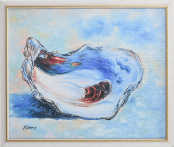Large Oyster Shell with Gold Accent Frame
