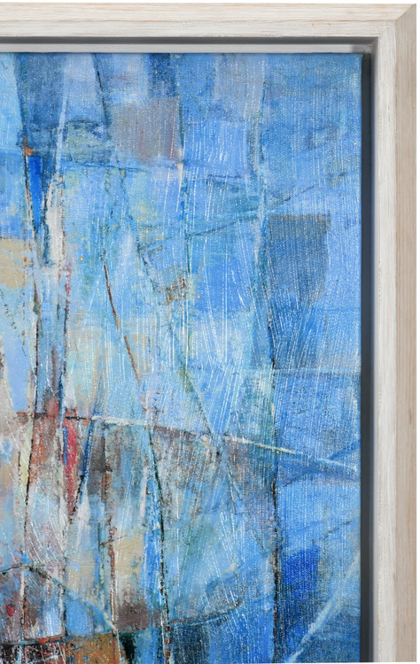 Hand Scraped Canvas Art with Frame Room Scene
