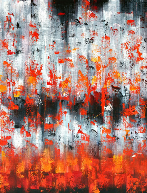 Red and Black Abstract Giclee Room Scene