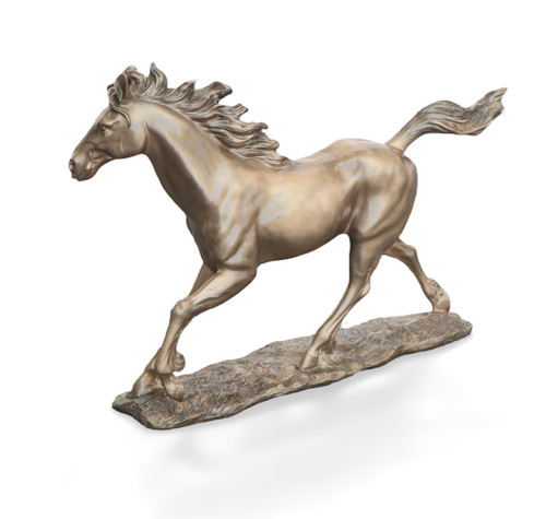 Bronzed Galloping Horse Close Up Image
