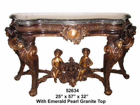 Cupid Wall Table with Marble Top