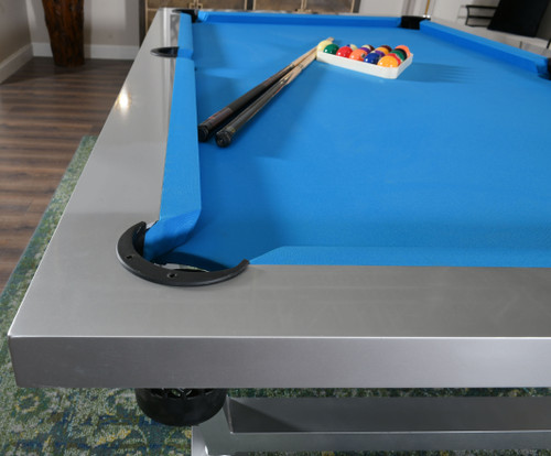 New  Modern Stainless Steel Pool Table Indoor/ Outdoor Close Up Image