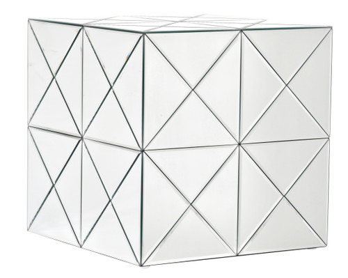 Mirrored End Table Close Up Image