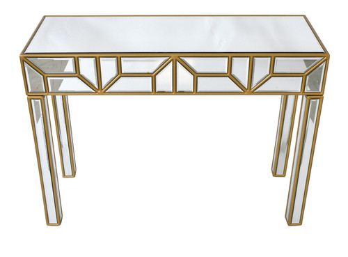 Deco Mirrored Console Table Close Up Image