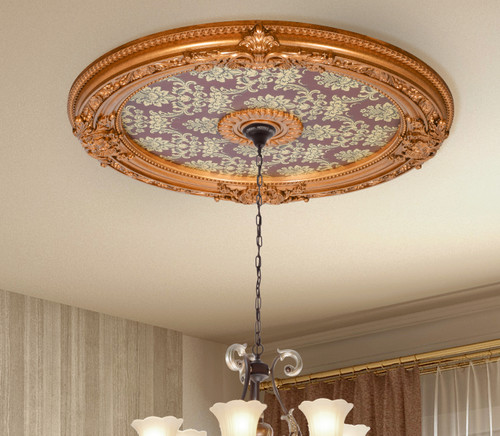 36in Brocade Round Medallion Room Scene