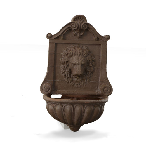Small Terracotta Lion Wall Fountain