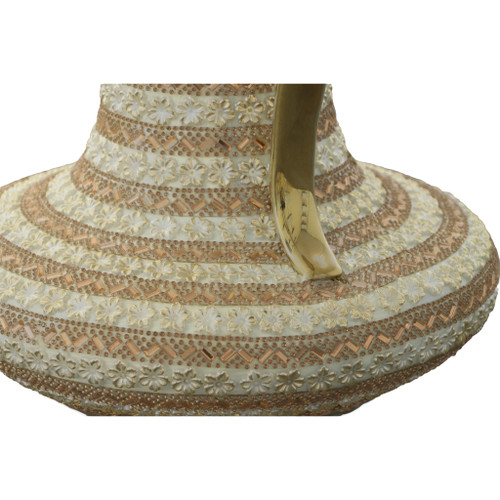 Golden Floral Vase Close Up Image