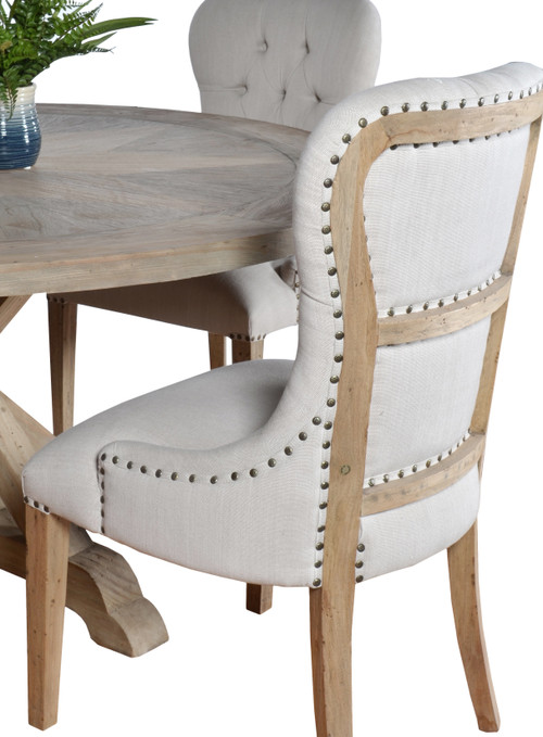 Farmhouse Diamond 48'' Round Dining Table Set of 5 Close Up Image