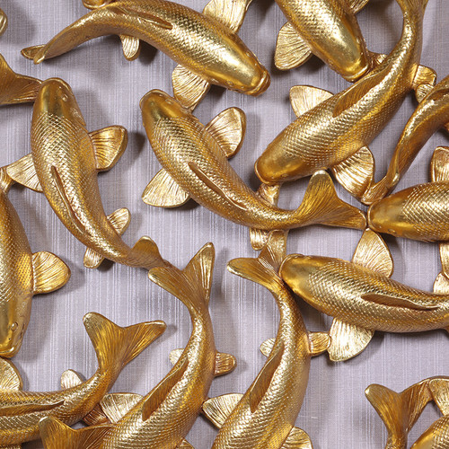 Koi Zen Wall Art 63 Inch diameter Room Scene