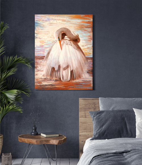 White Heron Close Up Image