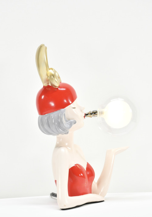 Red Girl with Bubble Small Room Scene