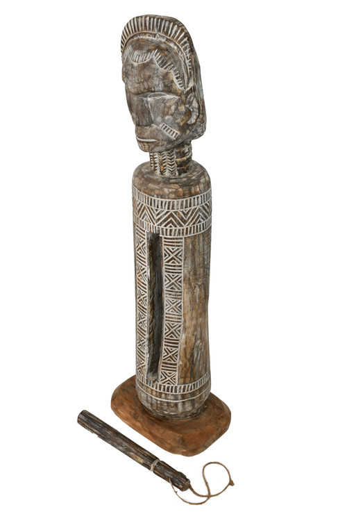 Hand Carved Suar Tribal Gong Close Up Image
