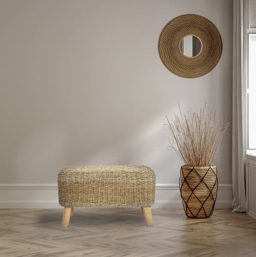 Woven Seagrass Bench Room Scene