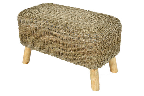 Woven Seagrass Bench Close Up Image