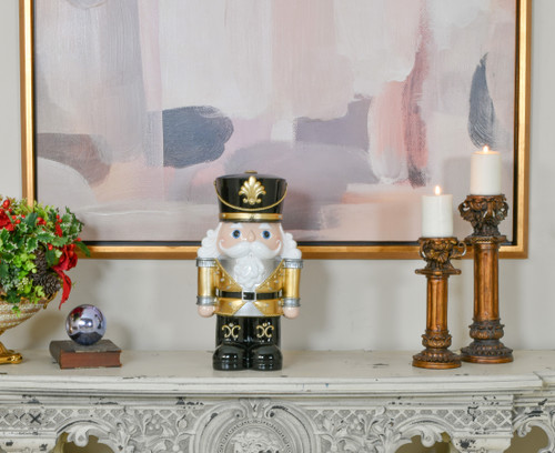 Black and Gold Nutcracker with LED lights Room Scene