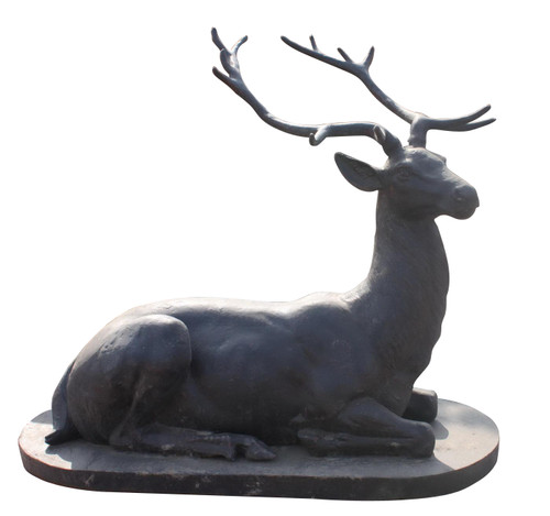 Lying Iron Deer Sculpture 4178B