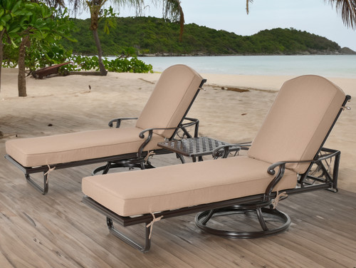 Savannah Swivel Chaise Lounge Set Of 3 Room Scene