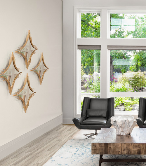 Gold Diamond Leaf Mirror Room Scene