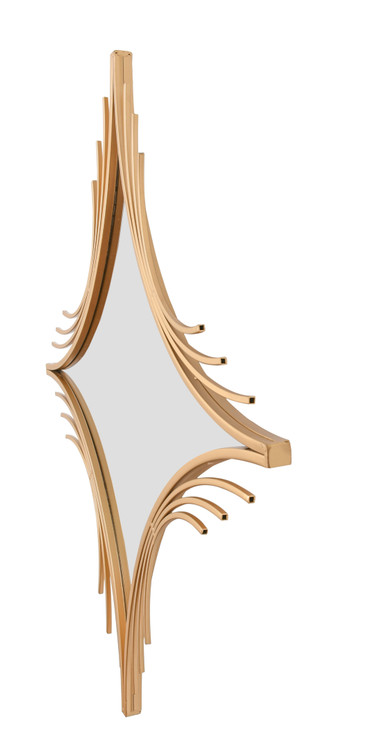 Gold Diamond Leaf Mirror Close Up Image