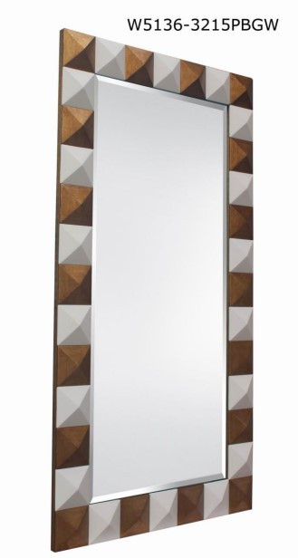 Pyramid Gold and White Leaner Mirror Room Scene