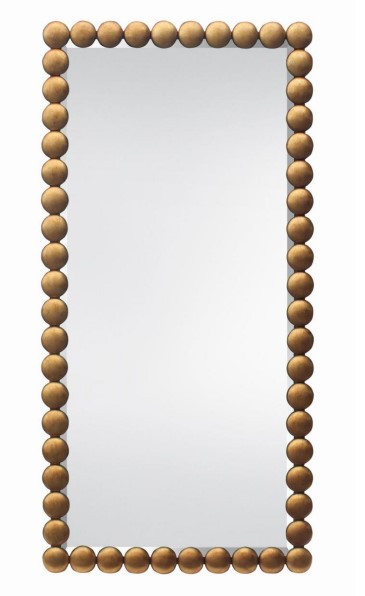 Nailhead Burnished Gold Leaner Mirror