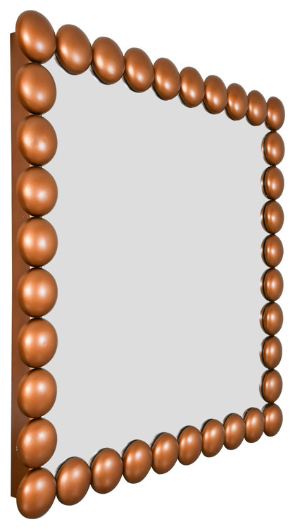 Nailhead Copper Wall Mirror Close Up Image