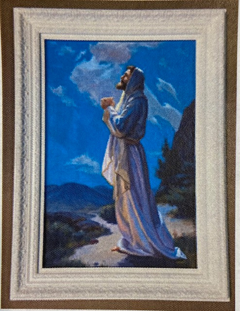 Jesus Praying Framed 24x36
