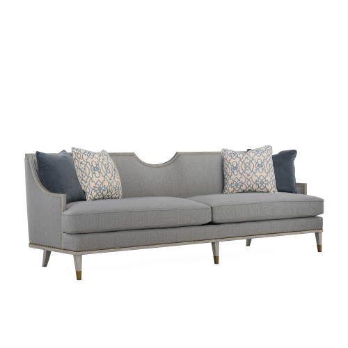 161 - Intrigue  Collection Transitional  HARPER VINTAGE BLUE 110INCH SOFA Close Up Image