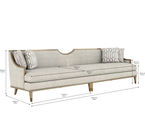 161 - Intrigue  Collection Transitional  HARPER QUARTZ 110INCH SOFA Room Scene