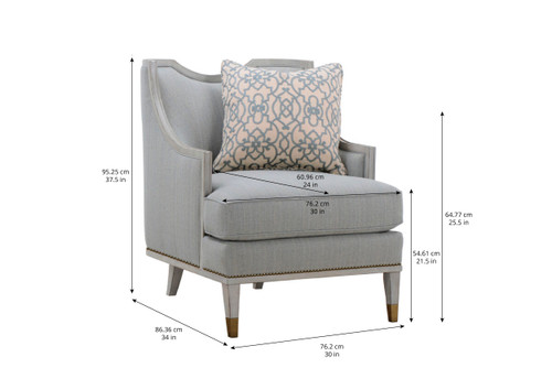 161 - Intrigue  Collection Transitional  HARPER VINTAGE BLUE CHAIR Room Scene