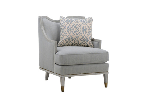 161 - Intrigue  Collection Transitional  HARPER VINTAGE BLUE CHAIR Close Up Image