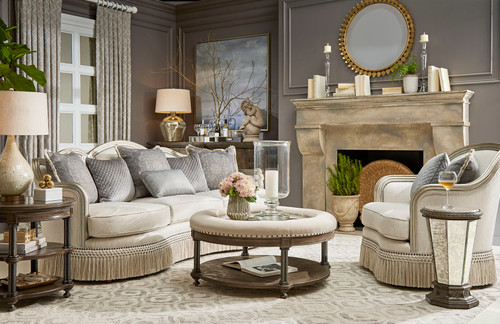 509 - Giovanna  Collection European-inspired Transitional  Giovanna Bezel Sofa